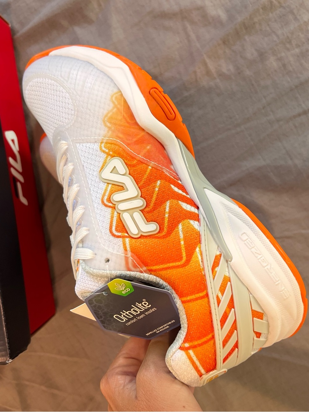 FILA White & Orange Tennis/Pickleball Sneakers NWT
